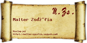Malter Zsófia névjegykártya